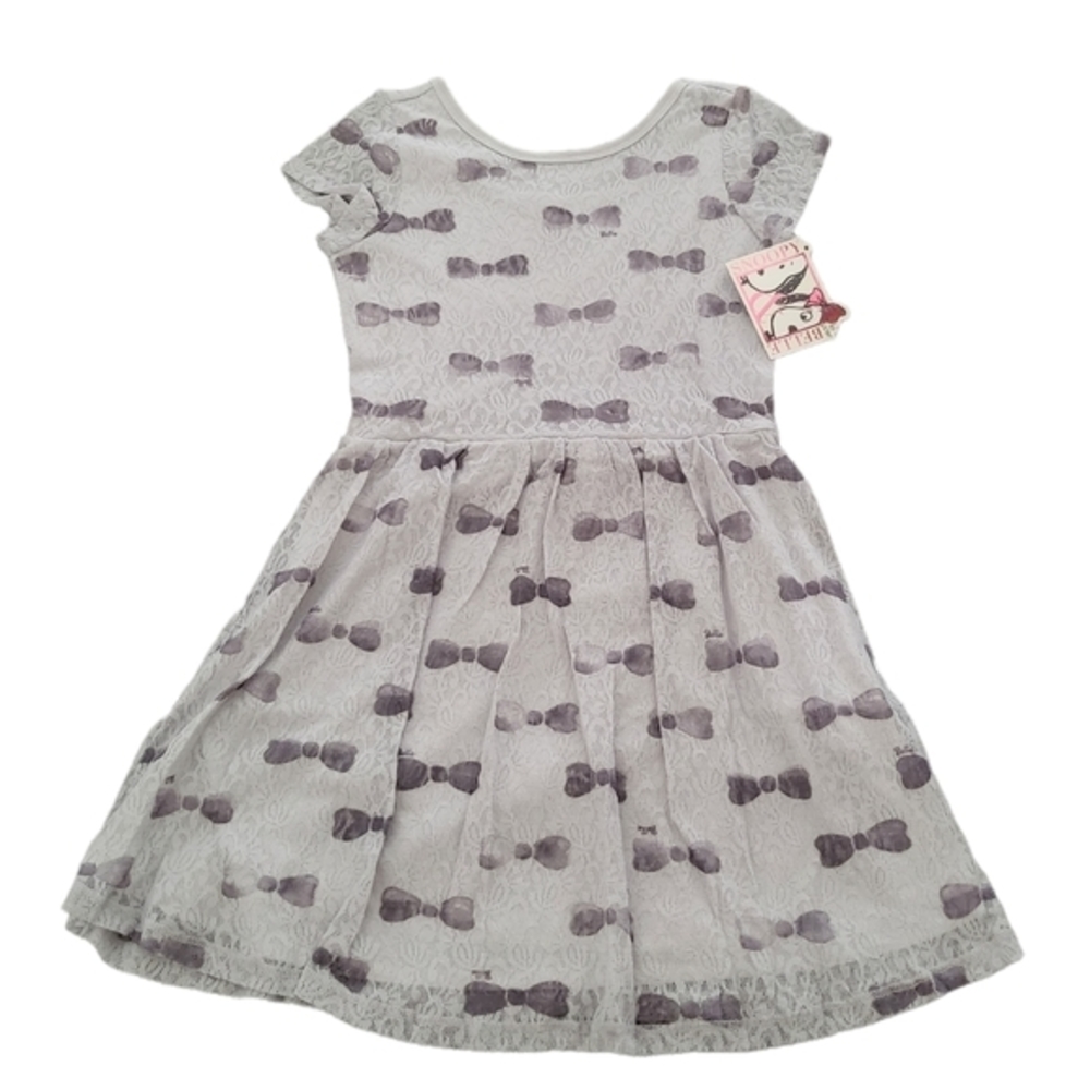 Peanuts Girl's Snoopy And His Sister Belle Bows Skater Lace Dress‎